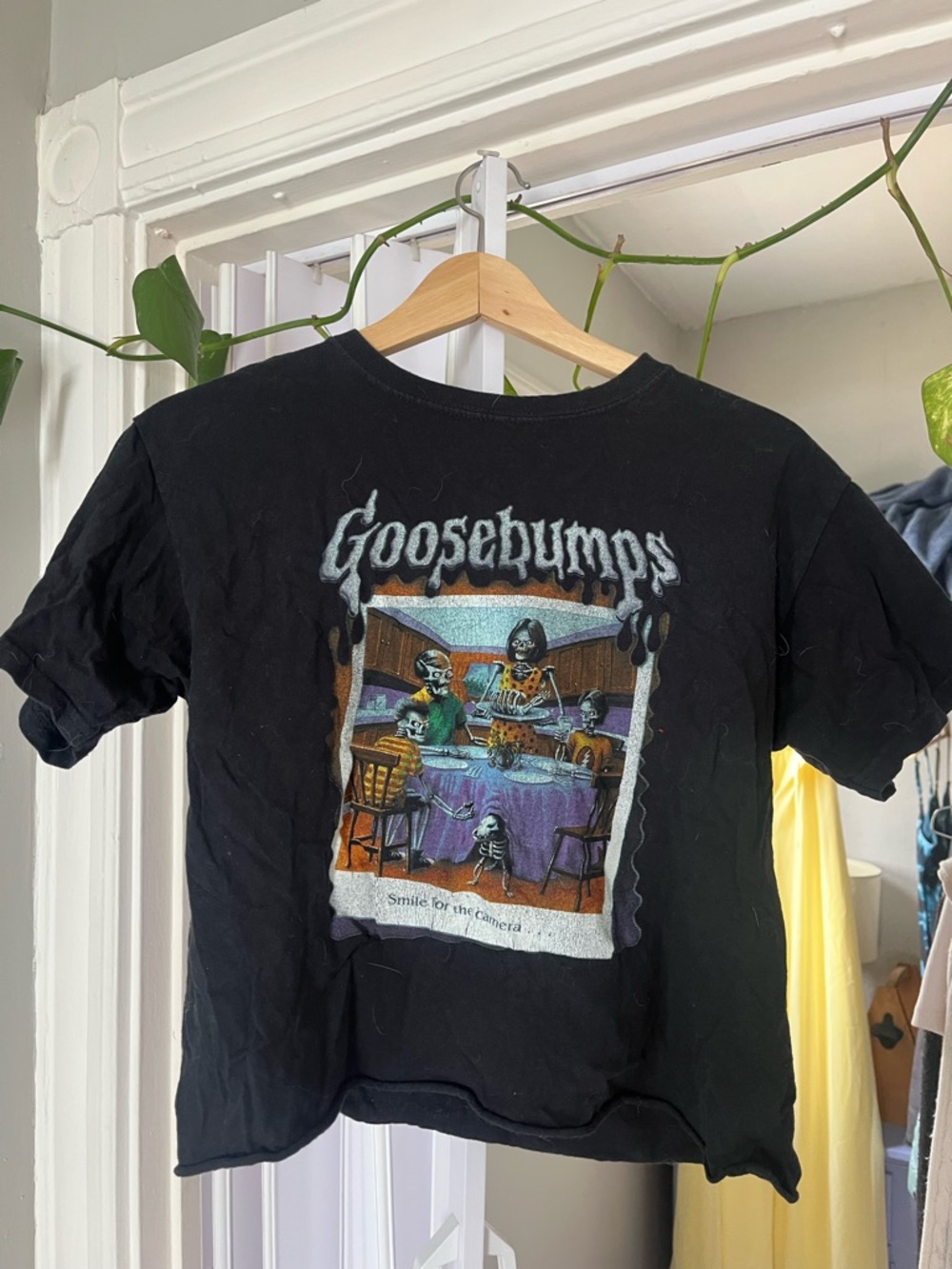 Goosebumps Black Graphic Crop Tee